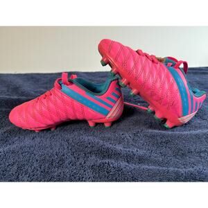 Kids Pink Teal Soccer Cleats Size 27 US 10 Youth FG Firm Ground